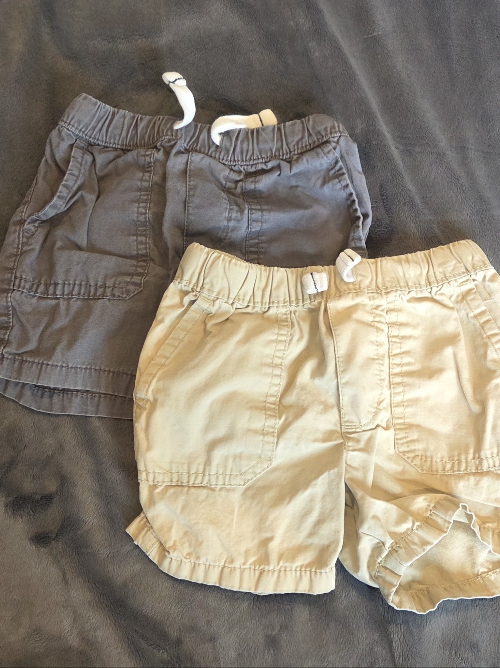 Carter's 12 Month Boys Shorts Set Beige & Gray